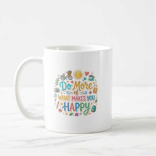 Tasse graphique mignonne avec des vibrations posit (Gauche)