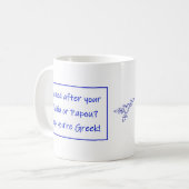 Tasse grecque avec une phrase sur votre nom (Devant gauche)