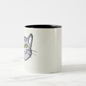 Tasse grise de dessin de chat tigré (Centre)