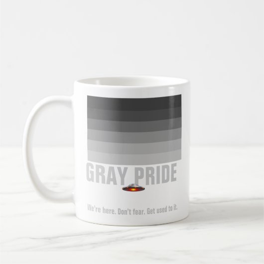 Tasse grise de fierté d'UFO (Gauche)