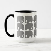 Tasse grise de silhouette d'éléphants (Gauche)