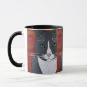 Tasse grise de visage de chat (Gauche)