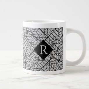 TASSE GRISE EN MAILLE ARGYLE + Initiale II