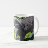 Tasse grise et blanche de chat (Devant droit)