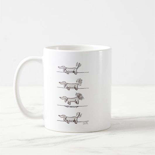 Tasse grise Flying Dachshund (Gauche)