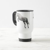 Tasse grise sautante de voyage de cheval (Devant gauche)