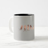 Tasse grise simple - oiseaux de cuivre de Faux sur (Devant gauche)