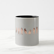 Tasse grise simple - oiseaux de cuivre de Faux sur