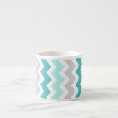Tasse grise turquoise de café express de motif de (Devant)