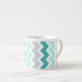 Tasse grise turquoise de café express de motif de (Devant droit)