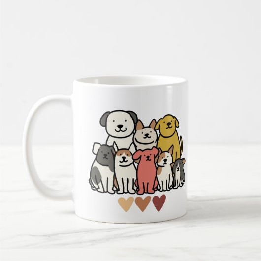 Tasse Groupe de Chiens Mignons - Équipe de Chiots  (Gauche)
