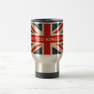 Tasse grunge de voyage d'Union Jack Royaume-Uni