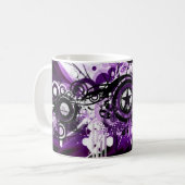 Tasse grunge pourpre d'étoile (Devant gauche)
