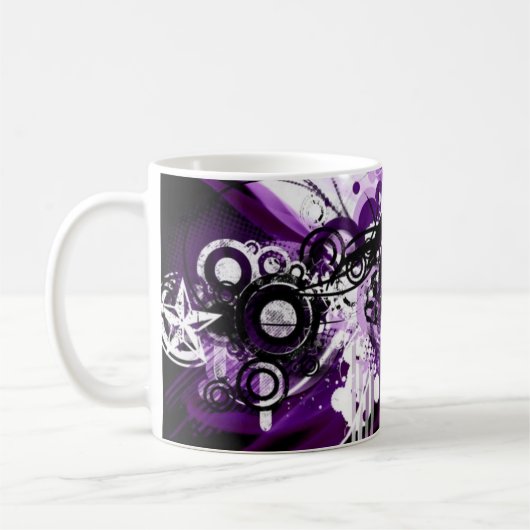 Tasse grunge pourpre d'étoile (Gauche)