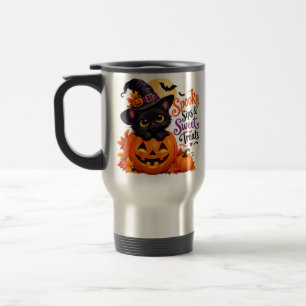 Tasse Halloween Chat Noir Effrayant & Citrouille
