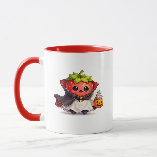 Tasse Halloween Fraise Vampire Mignonne (Gauche)