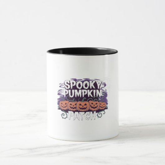 Tasse Halloween Patch de Citrouille Effrayante (Centre)