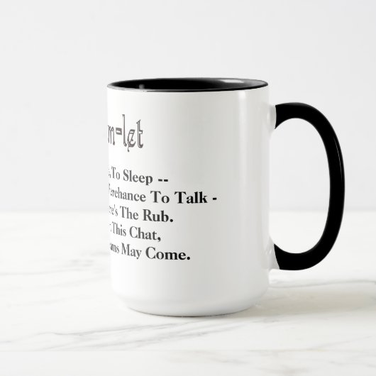 Tasse Ham Radio Hamlet Citation Mourir, dormir (Droite)