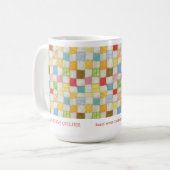Tasse haute blanche ID professionnelle CRAZY QUILT (Devant gauche)