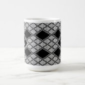 Tasse haute en tricot ARGYLE NOIR + Initiale (Centre)