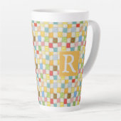 Tasse haute Latte CRAZY QUILT + Texte / Or (Angle droit)
