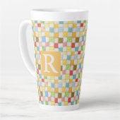 Tasse haute Latte CRAZY QUILT + Texte / Or (Angle gauche)