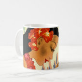 Tasse hawaïenne de poster vintage de fille (Devant gauche)