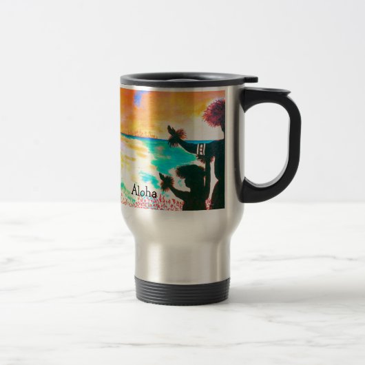 Tasse hawaïenne de voyage de danse polynésienne (Droit)