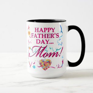 Tasse heureuse colorée de maman de fête des pèr
