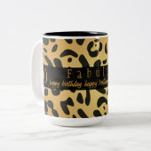 Tasse heureuse d'anniversaire de poster de animal (Devant gauche)
