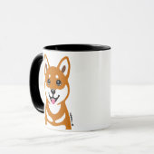 Tasse heureuse de bande dessinée de chien de Shiba (Devant gauche)