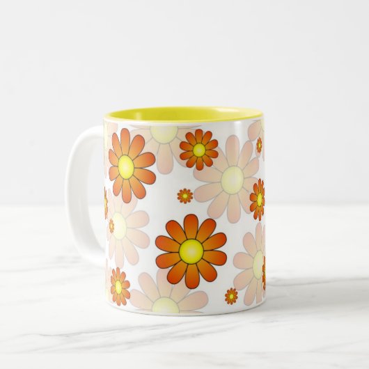 Tasse heureuse de fleur de printemps (Devant gauche)