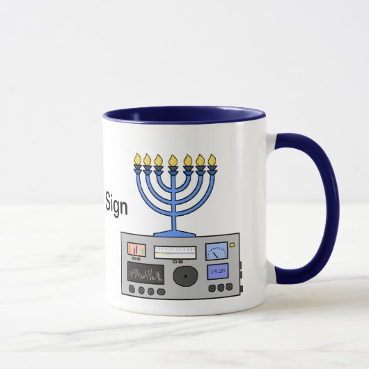 Tasse heureuse de radio-amateur de Hanukah (Droite)