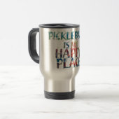 Tasse heureuse de voyage d'endroit de Pickleball (Devant gauche)