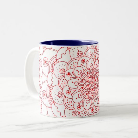 Tasse heureuse du mandala 2 (Devant gauche)