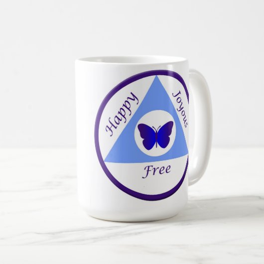 Tasse heureuse, joyeuse et libre d'Alanon (Devant droit)