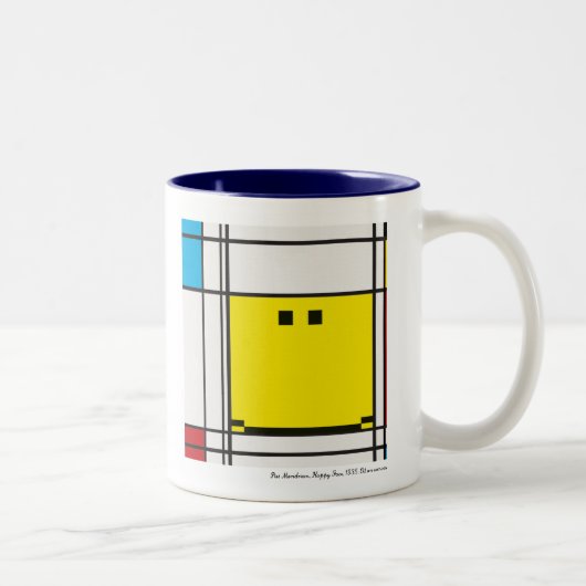 tasse heureuse mondrian de visage (Droit)