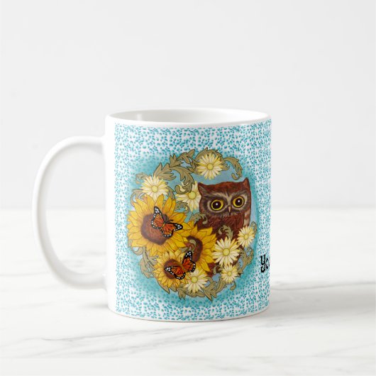 Tasse Hibou Tournesol (Gauche)