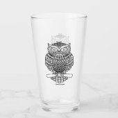 Tasse Hibou - Verre (noir) (Devant)