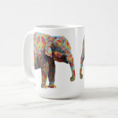 Tasse hippie d'éléphant de paix et d'amour (Devant gauche)