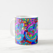 tasse hippie super colorée d'amour de style (Devant gauche)