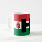 Tasse hongroise de drapeau et de crête (Devant gauche)