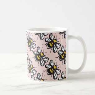 Tasse humble de bourdon d'or rose