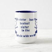 Tasse humoristique de soeurs (Centre)