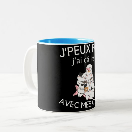 Tasse humour j'peux pas j'ai câlins avec mes conve (Devant gauche)