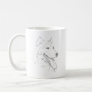 Tasse Husky – Illustration à l'encre de chien dess