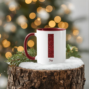 Tasse I Monogramme Pailleté Moderne avec Nom