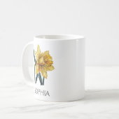 Tasse Illustration Botanique - Jonquille Jaune (Devant gauche)