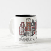 Tasse illustrée d'Amsterdam et de vélos (Devant gauche)