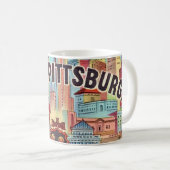 Tasse illustrée de carte postale de Pittsburgh (Devant droit)